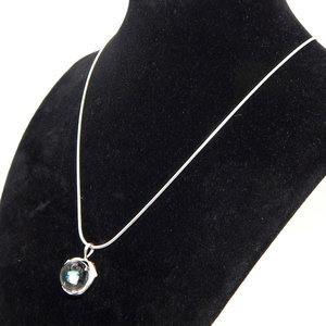 Collana di cavi in oro 14K con ciondolo di delfino di cristallo. 925 bianco Sterling argento rodiato scatola catena diamante pietra principale - Product Image 2