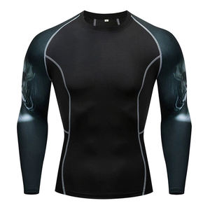 T-shirt de compression athlétique à manches courtes, séchage rapide, imprimé sur mesure, pour l'entraînement sportif, la course et le fitness - Product Image 4
