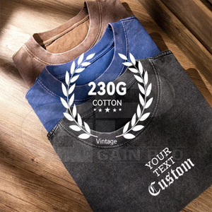 Camiseta unisex lavada con ácido con logotipo personalizado 100% algodón, camiseta lavada con ácido de peso pesado, camisetas de aspecto Vintage - Product Image 5
