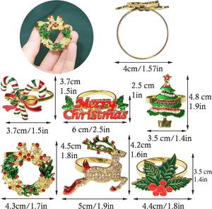 Porte-anneau de serviette Design arbre de Noël festif pour dîner de vacances fêtes de mariage Table d'hôtel Accent décoratif de l'Inde - Product Image 3