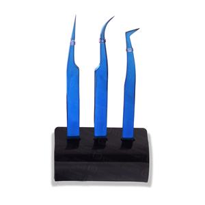 Ensemble de pinces à épiler de qualité supérieure pour les artistes en extensions de cils, support en acrylique transparent pour outils à cils et présentoir à pinces à épiler multi-emplacements - Product Image 2