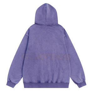 Sweats à capuche décontractés en coton mélangé délavés à l'acide pour hommes vêtements de mode respirants à séchage rapide pour l'hiver - Product Image 2