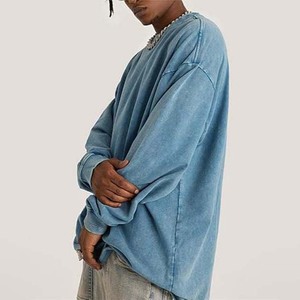 Sudadera de cuello redondo lavada con ácido personalizada sudaderas vintage - Product Image 5