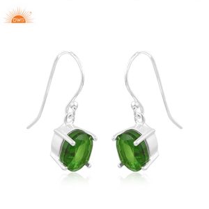 Vente chaude 925 Sterling Silver Doublet Chrome Diopside Quartz Gemstone Dangle Boucle D'oreille Pour Les Femmes Fabricant De Bijoux Personnalisé - Product Image 3