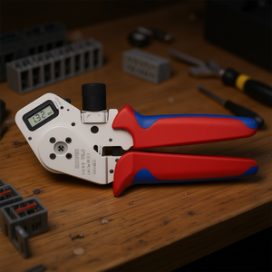 คีมย้ำสายไฟแบบสี่หัวจับของ Knipex สำหรับขั้วต่อแบบหมุน คีมย้ำสายไฟชุบโครเมียมพร้อมด้ามจับหลายส่วนประกอบ - Product Image 3