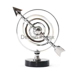 Geometric Accent Home Decor Interior Items Metal Decorative Elegant Circular <b>Globe</b> Model With Base Home Office Collectable Gift - Product Image 6