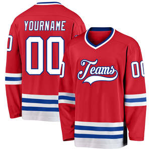Jersey de Hockey sobre Hielo para Hombre de Alta Calidad, Ligero, Transpirable, de Malla, Manga Larga, Cuello en V, Uniforme de Equipo Sublimado, Fabricante OEM - Product Image 1