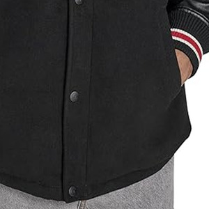 Veste de baseball varsity de qualité supérieure pour homme, patchwork noir, manches en laine véritable respirantes, téléchargée par Dress Sports - Product Image 3