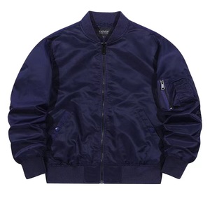 Chaqueta de bombardero Vintage para hombre a prueba de viento cremallera frontal logotipo poliéster/algodón primavera otoño Casual chaqueta todo en uno - Product Image 2