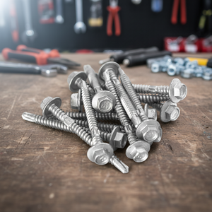 Vis autoforeuse professionnelle PDC modèle 5 à tête à rondelle, galvanisée à chaud au zinc, filetage pleine longueur, filetage profond, métrique/pouce - Product Image 1