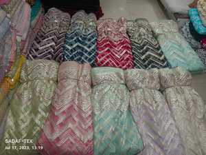 Nouveau design moderne Gota Patti Work Net tissu pour robe de mariée de l'exportateur indien à un prix abordable - Product Image 3