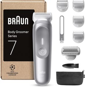 Braun Body Groomer Series 7, + 8 Outils de toilettage, avec Smartlight et SkinGuard, 100 min d'autonomie, doux sur les zones sensibles, BG7555 - Product Image 1