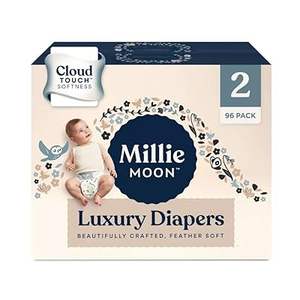 Couches jetables de luxe Millie Moon (Taille 3, 144 unités) Bébés - Tissu non tissé, protection contre les fuites, surface sèche, absorption, 27-40 livres - Product Image 2