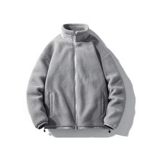 Unisex Winter <b>Fleece</b> Jacket <b>Men's</b> Full Sleeve Stand Collar Full Zip Breathable Warm <b>Sherpa</b> Plain Dyed Front Bamboo High Street - Product Image 6