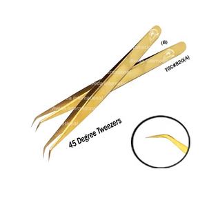 Pince à épiler à sourcils ton or de haute qualité isolée précision en acier inoxydable beauté maquillage pointe pointue - Product Image 1