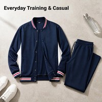 Ensemble de survêtement multifonctionnel personnalisé en 2 pièces, veste bomber à boutons pression, pantalon de jogging pour homme et femme