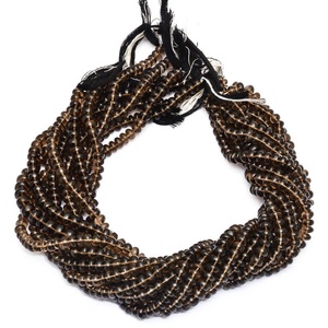 ลูกปัดควอทซ์สโมคกี้เรียบแบบเส้นหนา5-8มม. ลูกปัดควอทซ์แบบหลวมสำหรับทำเครื่องประดับและสร้อยคอ - Product Image 2