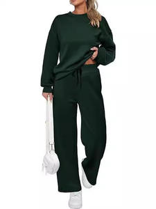 Ensemble survêtement pour femme personnalisé, en coton 100 % lourd, streetwear, couleur unie, décontracté, pull d'hiver de haute qualité - Product Image 6