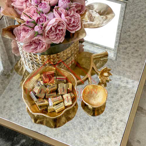 Meilleure vente 2025 bol avec bol en verre dessus ensemble de bols en métal fini or - Product Image 5