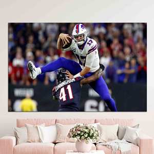 Tableau imprimé sur toile : Art mural Josh Allen - Décoration de chambre pour garçon, TOILE ENVELOPPÉE - Product Image 1