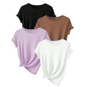 T-shirt d'été personnalisé pour femmes imprimé en 3D Fabricant OEM en coton Logo personnalisé imprimé Premium Soft Breathable Eco-Friendly - Product Image 4