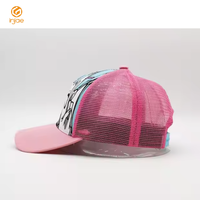 Injae Vina, 5 paneles, diseño de cinta interior, sombreros de camionero estructurados en caliente, estampado de patrón de Anime, gorra de camionero de Color Rosa personalizada, gorras de mujer