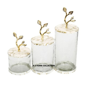 3 Sets Clear <b>Big</b> Capacity High Quality Glass Candy Jewelry Storage <b>Jar</b> With Metal Pineapple Lid Decorative Glass Canister - Product Image 4