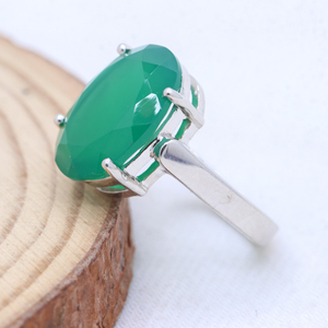 Pierre précieuse en onyx vert naturel 925 argent sterling massif fait à la main pour femmes bagues bijoux pour grossiste - Product Image 4