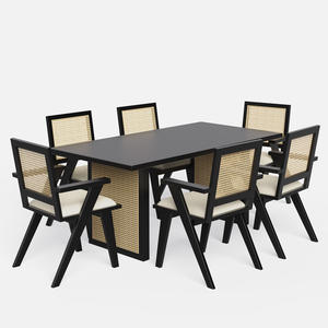 Ensemble de meubles modernes de luxe pour restaurant royal Offre Spéciale table à manger sculptée en bois de teck massif 4 chaises canapé pour hôtels écoles de grande hauteur - Product Image 6