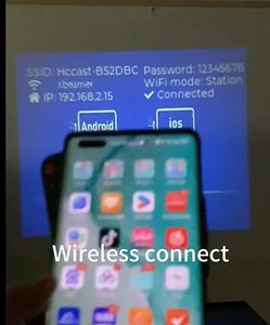 Vidéoprojecteur LED portable intelligent M5 Pro avec Wi-Fi, <span class=keywords><strong>support</strong></span> réglable pour téléphone portable, home cinéma et camping - Product Image 6