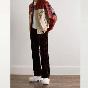 2025 vente en gros personnalisé mode automne solide plaine bonne qualité vestes universitaires col montant côtelé manchette ourlet veste de sport - Product Image 2