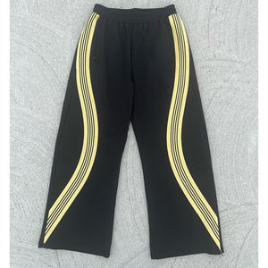Pantalon de survêtement à rayures baggy pour hommes avec taille élastique et bandes latérales Pantalon de survêtement ample en polyester - Product Image 2
