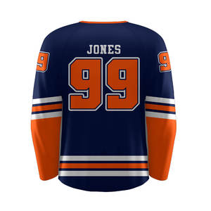 เสื้อเจอร์ซีย์ทีมฮ็อกกี้น้ำแข็งที่ผ่านการปรับแต่งได้ผ้าระบายอากาศได้ดีมีความทนทานดีไซน์แบบมืออาชีพจากโรงงาน - Product Image 6