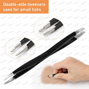 Black Tick <b>Remover</b> Kit Veterinary Instrument Set with Tweezers <b>for</b> Pet Dog Dog tick extraction tool set Storage <b>Box</b> By Vaslcare - Product Image 2