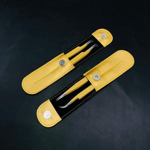 Vente en gros 45 Degrés Isolation J Courbe Jaune Extension de Cils Pincettes Solide En Acier Inoxydable Diamant Grip Pointu Durable - Product Image 1