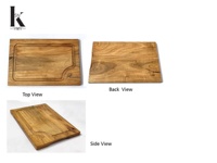 Rechthoekige bamboe snijplank set van 3 stuks met houder, 1,5 cm dik, natuurlijke houtkleur, duurzaam, duurzaam & makkelijk schoon te maken KSN