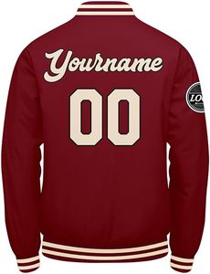 Fashion Jackets <b>Quilted</b> Lining Custom Chenille Patches Letterman College Mens Bomber Baseball Windproof <b>Wool</b> Varsity Jacket - Product Image 3