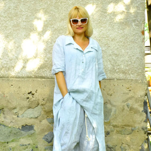 Mono de Verano para Mujer, Estilo Vintage, Pintado a Mano, Cintura Alta, Manga Larga Abullonada, Secado Rápido - Product Image 3
