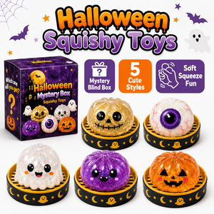 Jouets Squishy Promotionnels Halloween en TPR à Remontée Lente, Anti-stress, à Presser, en Forme de Dumpling, Citrouille, Fantôme, Mochi, Pailletés, avec Plateau de Cuisson à la Vapeur - Product Image 2