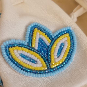 Boucles d'oreilles brodées unisexes classiques perles broderie de perles de rocaille pour fiançailles de mariage dernière conception couture au point de croix - Product Image 2