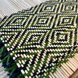 High Quality Vietnamese Boho Bamboo <b>Placemat</b> Saudi Green Handmade Non-Slip Anti-Heat <b>Rectangle</b> Woven Mats & Pads - Product Image 5