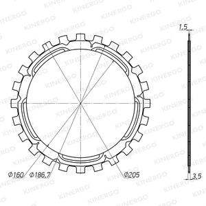 แผ่นแรงเสียดทาน FZF01F1สำหรับ6HP19 ZF, 255มม.; 6HP26 255มม.; VA - Product Image 2
