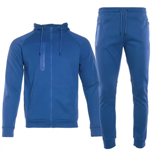 Ensemble de vêtements de sport personnalisés en gros, survêtement pour homme, fermeture éclair intégrale, fitness, séchage rapide, en vrac - Product Image 2