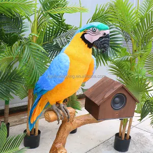 Modello di pappagallo animatronico realistico a grandezza naturale per bambini attrazioni del parco personalizzato