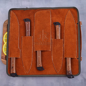 Juego de Cuchillos de Chef con Recubrimiento de Polvo Negro y Mango de Madera, Hoja de Acero al Carbono para Cocina, Servicio OEM, Gran Venta - Product Image 4