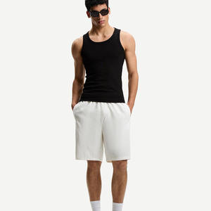 Trajes de verano para hombre, conjunto holgado de rayas verticales, pantalones cortos de manga corta, Conjunto de camiseta de manga corta informal para hombre - Product Image 5