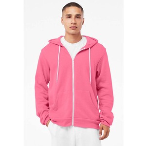 Sweat à capuche imprimé Bella en toile personnalisé 100% coton de qualité supérieure sérigraphie avec fermeture éclair complète - Product Image 3