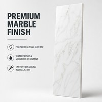 Panneau mural en PVC marbre blanc Calacatta, imperméable, revêtement décoratif intérieur