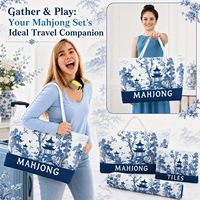 Tas Travel Mahjong Amerika, Tas Jinjing, Tas Pembawa, Aksesoris Mahjong Lucu, Tas Penyimpanan Rak Mahjong, Tas Jinjing