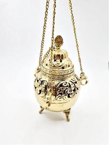 Quemador de incienso East Metal Bakhoor con diamante Retro islámico Mabkhara diseño cilantro enchufe sándalo-amigable para uso doméstico - Product Image 4